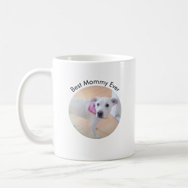 Photo of Cute Puppy Dog Simple Best Mummy Ever Coffee Mug (Left)