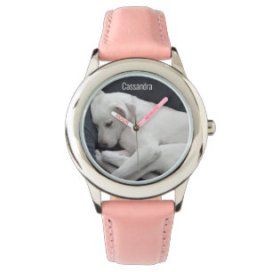 Photo of Cute Sleeping Puppy Dog Add Name Watch