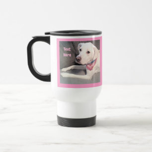 Photo of Cute White Labrador Mix Dog With Scarf Tr Travel Mug