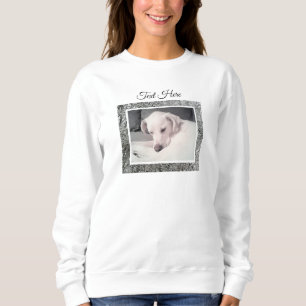 Photo of Cute White Lazy Dog Winter Snow Day Sweatshirt