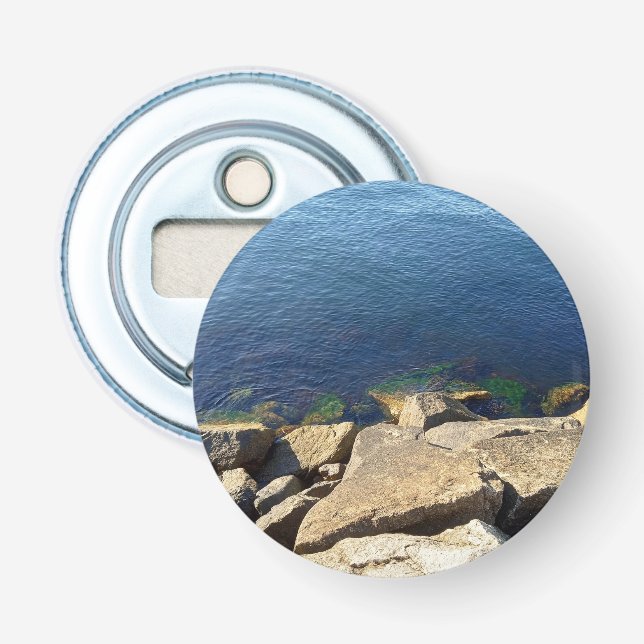 Photo of Deep Blue Atlantic Ocean Rocky Cliff  Bottle Opener (Front)