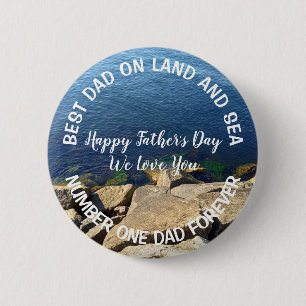 Photo of Deep Blue Ocean Best Dad Father's Day 6 Cm Round Badge