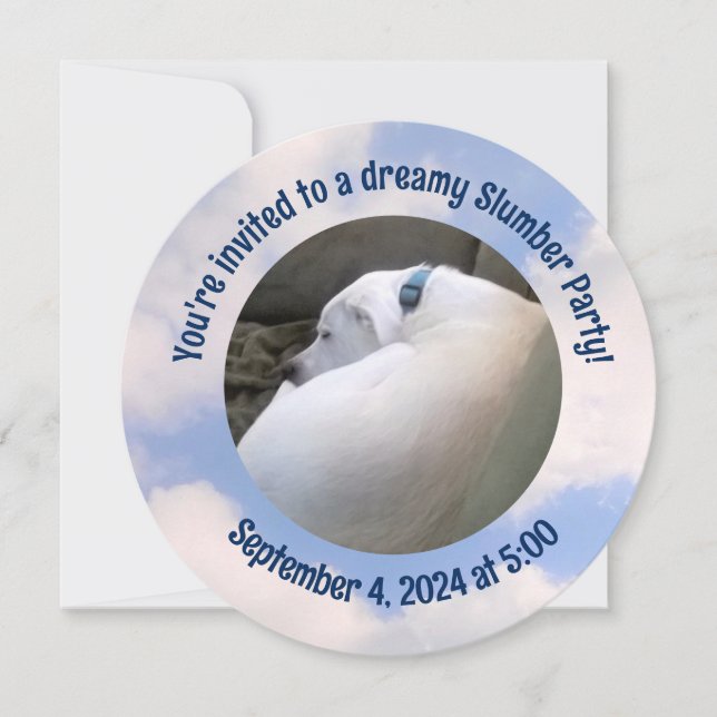 Photo of Dog Sleeping Slumber Party Invitation (Front)
