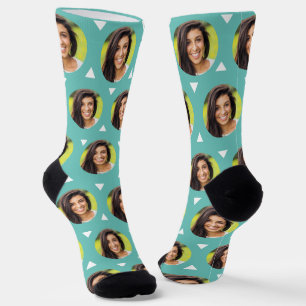 Photo of Girlfriend for Boyfriend Cute Teal Socks