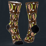 Photo of Girlfriend For Boyfriend Hearts Brown Socks<br><div class="desc">These fun photo of girlfriend for boyfriend socks feature your own photo with a white hearts pattern on a brown background, and are sure to bring your boyfriend a smile! He will think of you every time he pulls on these socks, and will love them (and maybe make him love...</div>