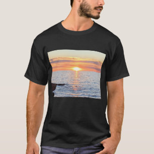 Photo of Golden Sunset and Blue Ocean T-Shirt