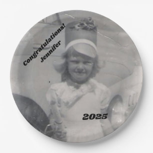 Photo of Graduate Congratulations Name & Year Paper Plate