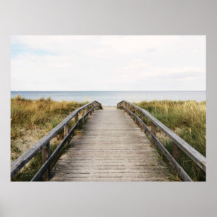 PHOTO OF GRAY WOODEN BRIDGE POSTER