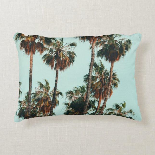 Photo of green palm trees decorative cushion (Front)