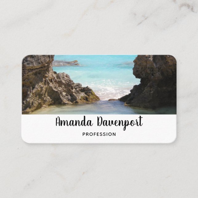 Photo of Island Coast & Tropical Sea Business Card (Front)