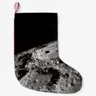 PHOTO OF MOON SURFACE SMALL CHRISTMAS STOCKING