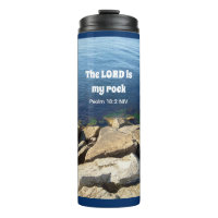 Photo of Ocean God is My Rock Bible Verse Blue