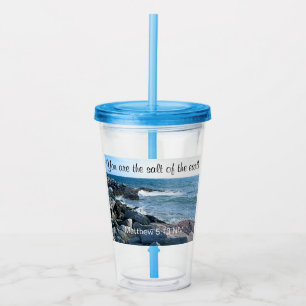 Photo of Ocean Salt of the Earth Bible Verse Acrylic Tumbler