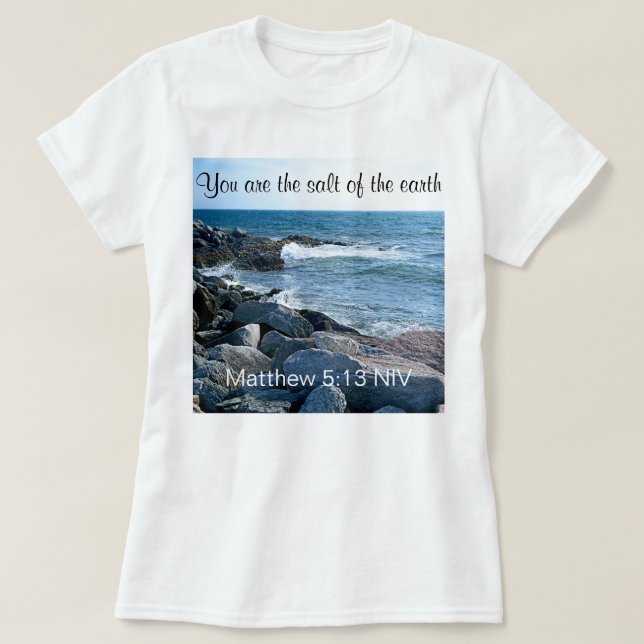 Photo of Ocean Salt of the Earth Bible Verse T-Shirt (Design Front)