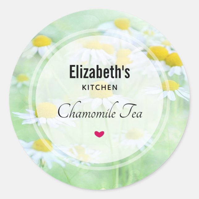 Photo of Pretty Daisies in a Field Kitchen Classic Round Sticker (Front)