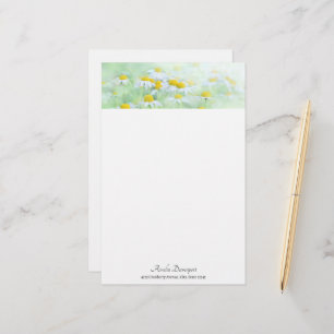 Photo of Pretty Daisies in a Field Stationery