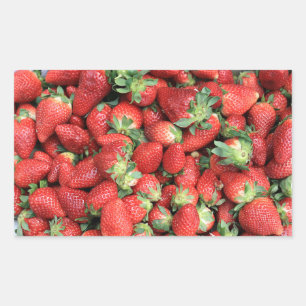Photo of Red Juicy Strawberries Rectangular Sticker