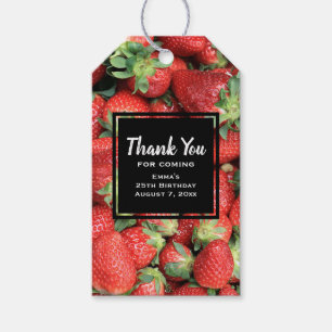 Photo of Red Juicy Strawberries Thank You Gift Tags