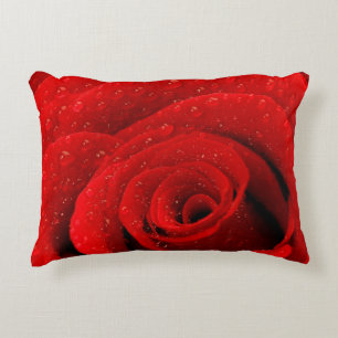 Photo of Red Rose Background Decorative Cushion