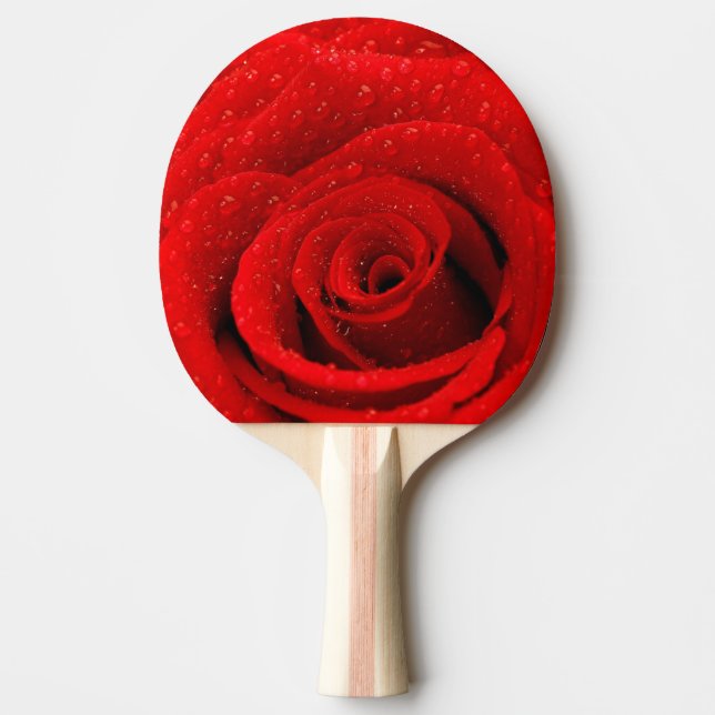 Photo of Red Rose Background Ping Pong Paddle (Front)