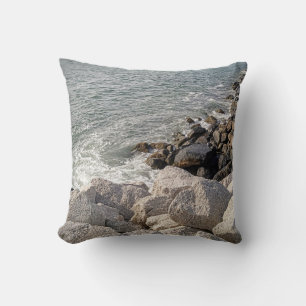 Photo of Rocky Ocean Shore Best Dad Grey Cushion