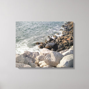 Photo of Rocky Ocean Shore Canvas Print