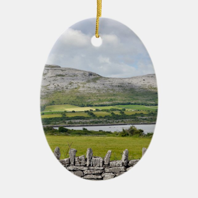 Photo of scenic Burren County Claire Ireland Ceramic Tree Decoration (Front)