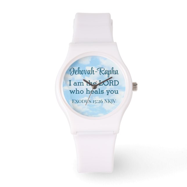 Photo of Sky I am the Lord Who Heals Bible Verse Watch (Front)