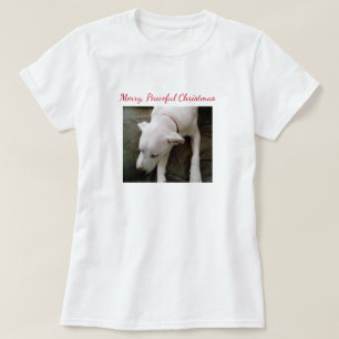 Photo of Sleeping White Puppy Dog Christmas T-Shirt