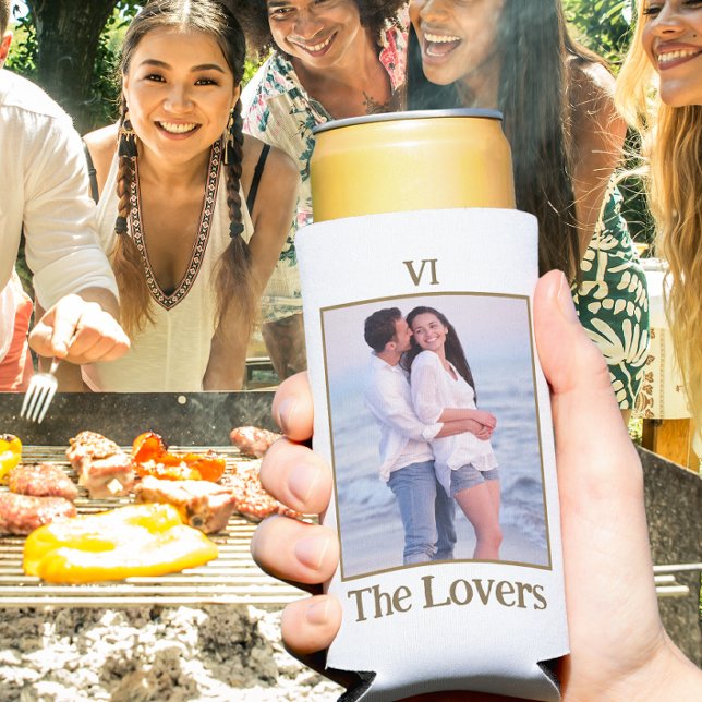 Photo Of The Happy Couple / The Lovers Tarot Card Seltzer Can Cooler (Barbeque )
