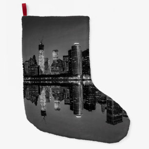 Photo of the New York City Skyline Landscape Large Christmas Stocking