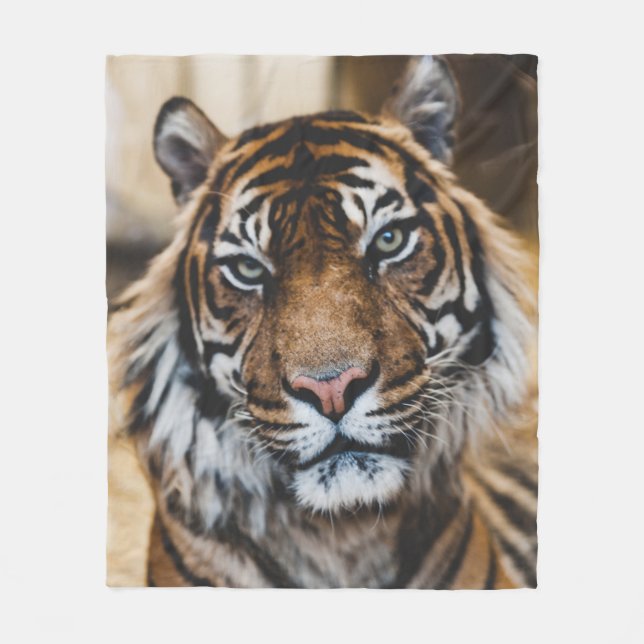 PHOTO OF TIGER'S FACE FLEECE BLANKET (Front)