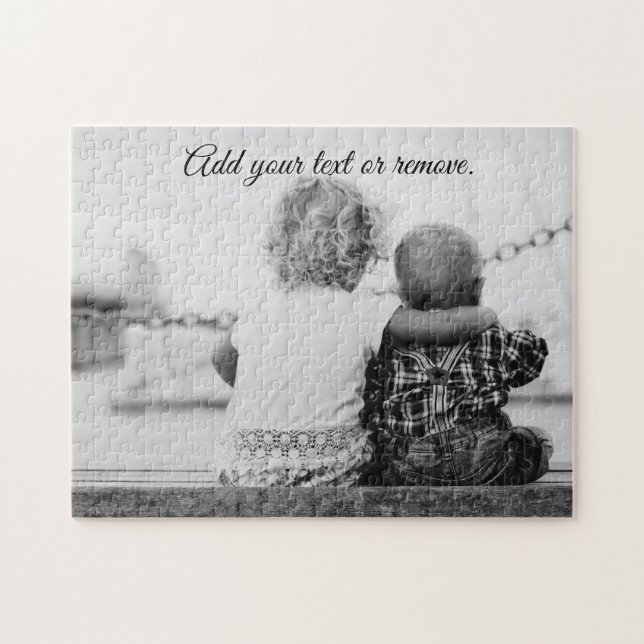 Photo of toddler sister hugging her baby brother, jigsaw puzzle (Horizontal)