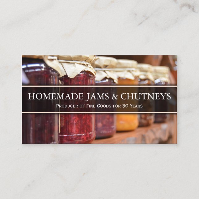 Photo of Traditional Jam in Jars - Business Card (Front)
