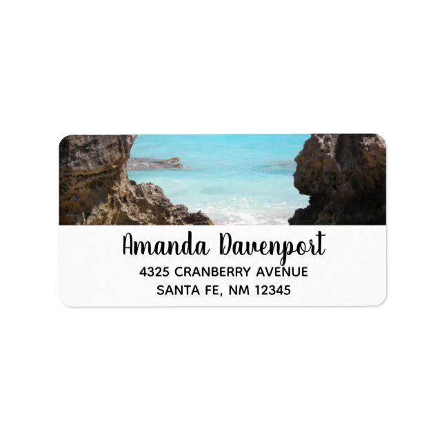 Photo of Tropical Island Coast & Sea Address Label (Front)