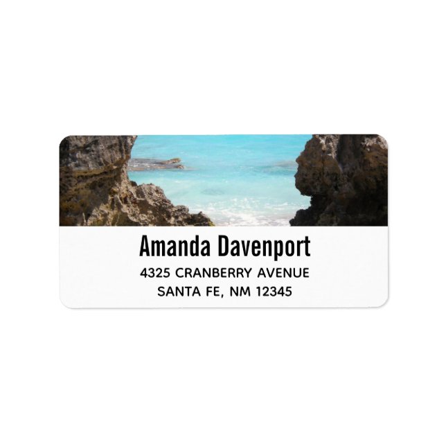 Photo of Tropical Island Coast & Sea Address Label (Front)