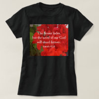 Photo of Vivid Red Flowers with Bible Verse Black