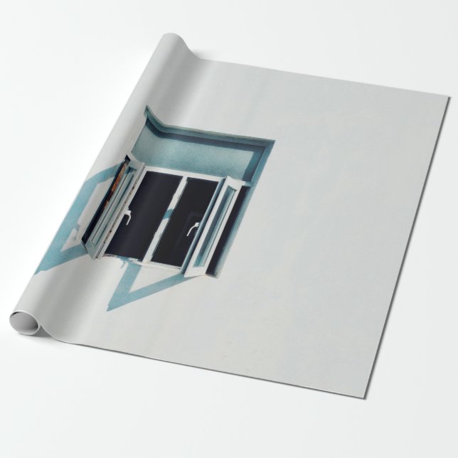 PHOTO OF WHITE GLASS PANEL WINDOW WRAPPING PAPER (Unrolled)