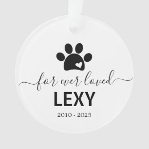 Photo on back cat dog memorial ornament