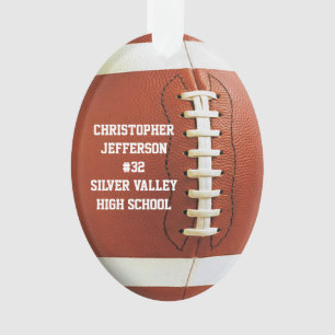 Photo on Back Personalized Football Sports Ornament
