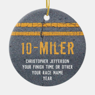 Photo on Back Running Race 10 Mile 5k Custom Ceramic Tree Decoration