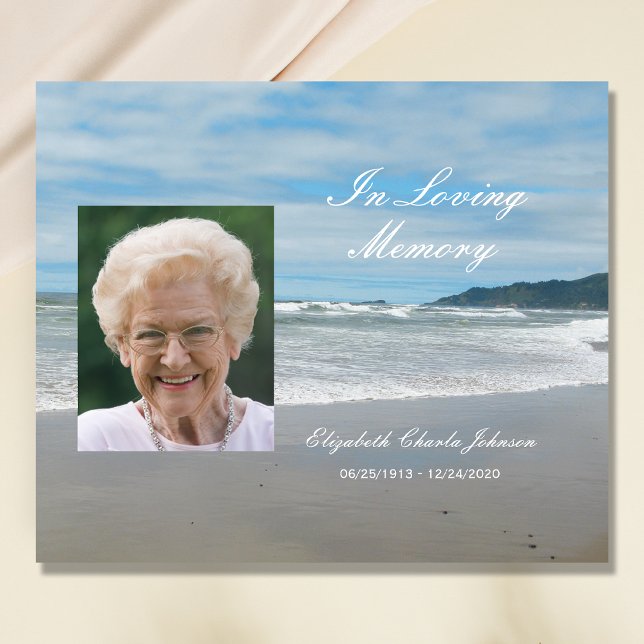 Photo on Beach Memorial or Funeral Guest Book (Creator Uploaded)