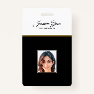 Photo On Black And White Background ID Badge
