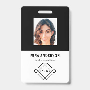 Photo On Black Background ID Badge