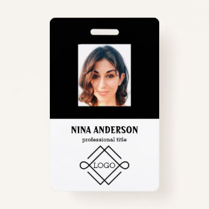 Photo On Black Background ID Badge