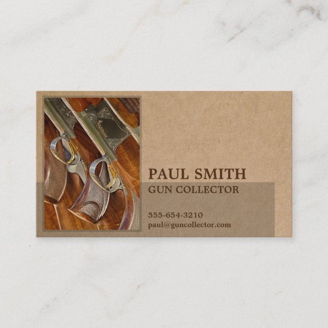 Photo on Recycled Paper-Look Geometric Masculine Business Card (Front)