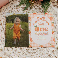 Photo One Sweet Peach Birthday Invitation