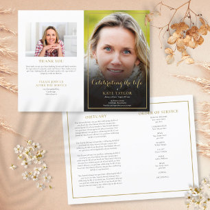 Photo Order Of Service Funeral Memorial Program