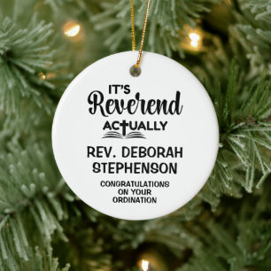 Photo Ordination IT'S REVEREND ACTUALLY Graduate Ceramic Tree Decoration