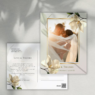 Photo Oriental White Magnolia Thank You Postcard